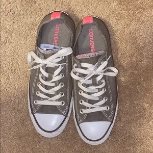Grey and pink converse